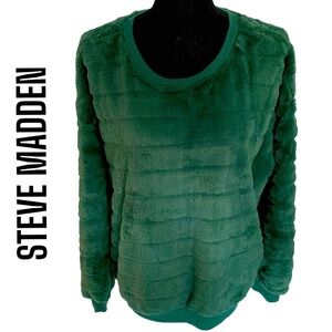STEVE MADDEN Wicked Emerald Fuzzy Sweater, Size XL